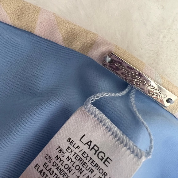 Mara Hoffman Bikini Bottom Large Blue Aloe Pastel Low rise Reversible Revolve - Picture 6 of 6